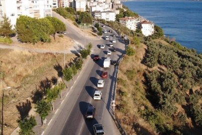 Bursa Gemlik-Kumla karayolunda yoğun trafik