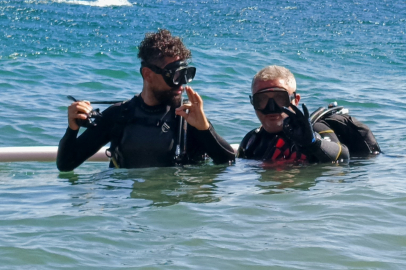 Mehmet Çevik balık adam oldu